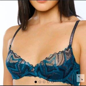 Savage X Fenty Shining Star Embroidered Half Cup Plunge Bra